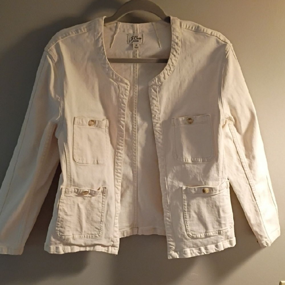 Women's JCrew Denim Off White Jacket